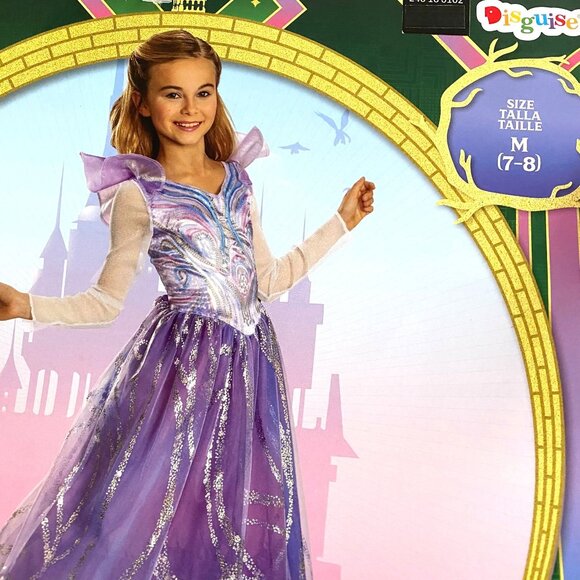 NBCUniversal Girls' Wicked Glinda Upland "For Good" Deluxe Costume Dress Sm/Med - Picture 14 of 16